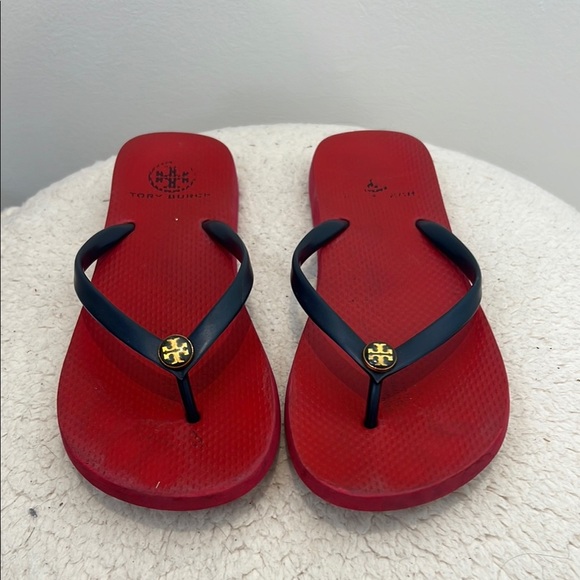 Tory Burch Red and navy blue Sandals size 7. - Picture 1 of 10
